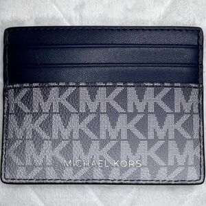 Michael Kors Navy and Gray Card Holder NWT